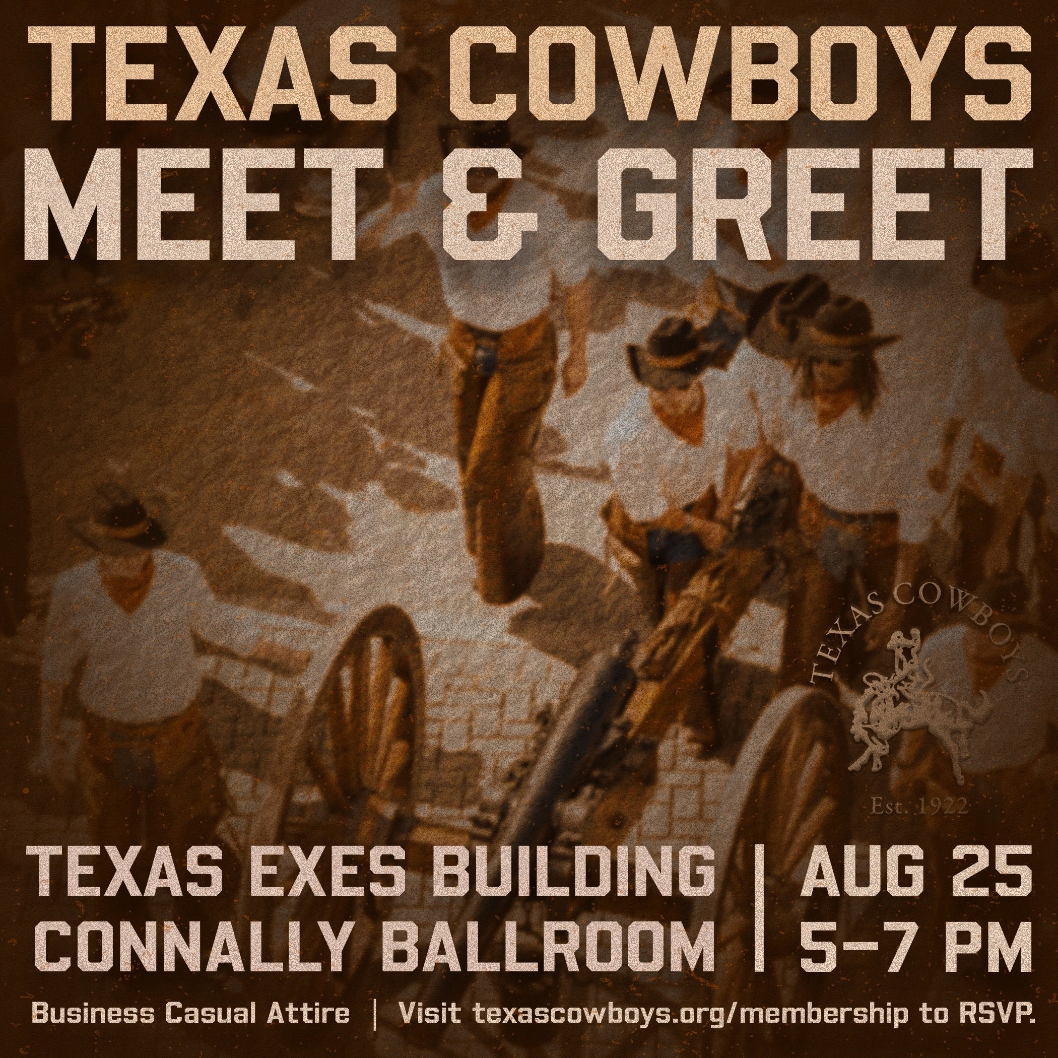 If interested in applying and hearing about the Texas Cowboys, the oldest honorary service organization on campus, please stop by tomorrow at our Meet and Greet! RSVP and application info in bio.