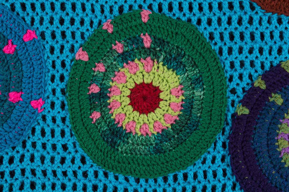 The image is from an artwork completed using research data from Neurologist Dr. Amar Dhand . Photo by Larry Sanders.