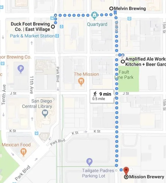 The second leg of a two-day craft beer tour of San Diego’s East Village neighborhood.