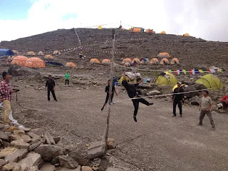 Volleyball at base camp