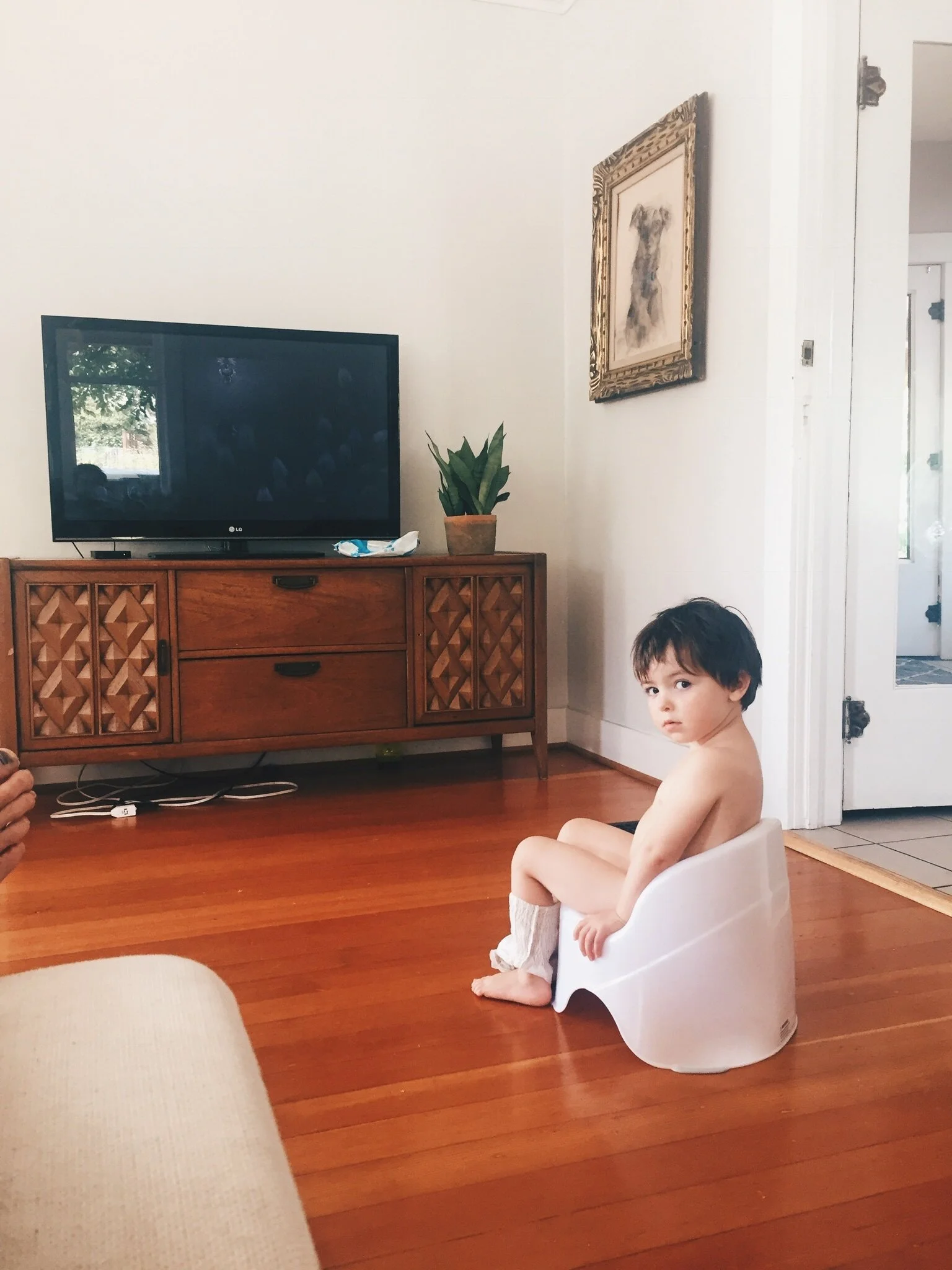 Potty training in the early days.