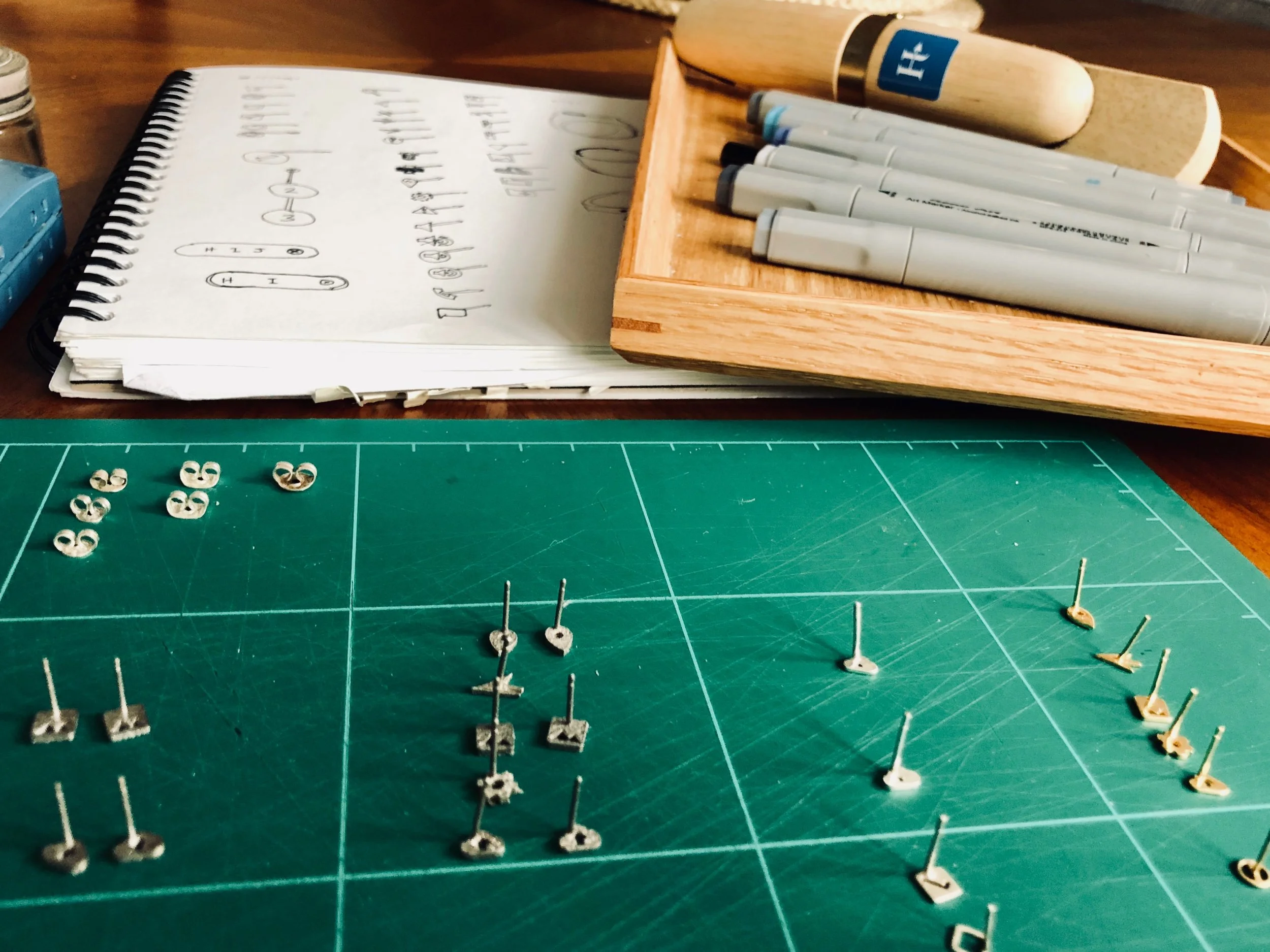 Making of the icon stud earrings