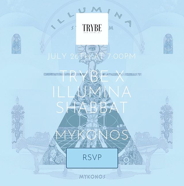 Trybe⏀Travels!!! Join us in the land of myth and legend next Friday night for TRYBExIllumina Sacred Sunset Shabbat on the hilltops of Mykonos🇬🇷 In partnership with our friends @illumina.tribe we are excited to join their annual Symposium and bring 
