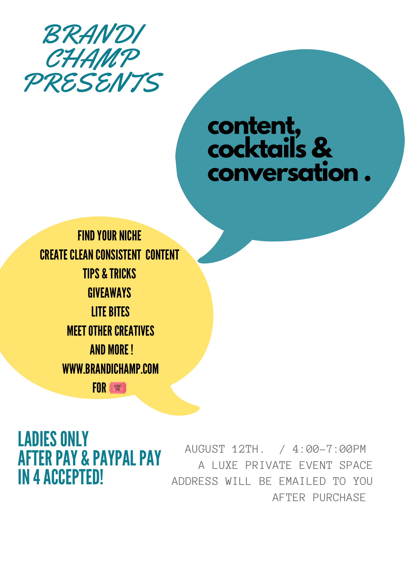 Content Conversation, & Cocktails