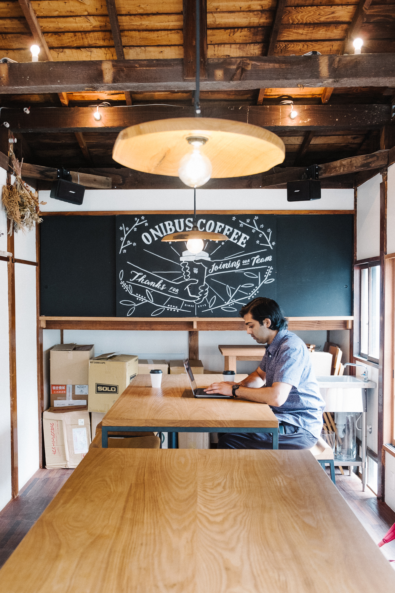 Onibus Coffee  Small coffee shop, Coffee shop design, Coffee shops interior