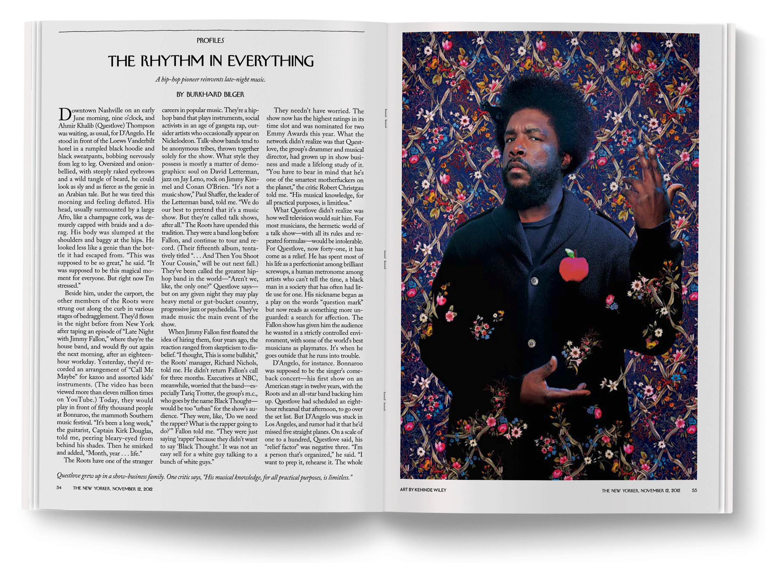   Questlove &nbsp;image by  Kehinde Wiley . 