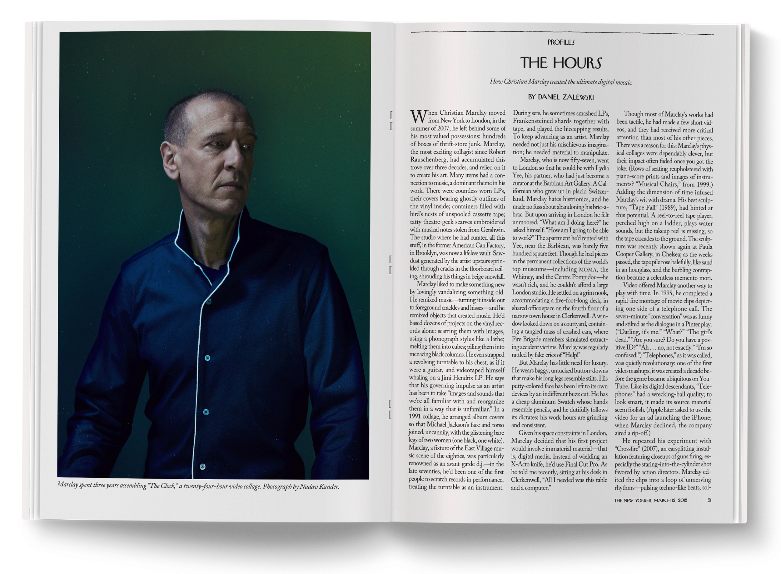   Christian Marclay  photographed by  Nadav Kander . 