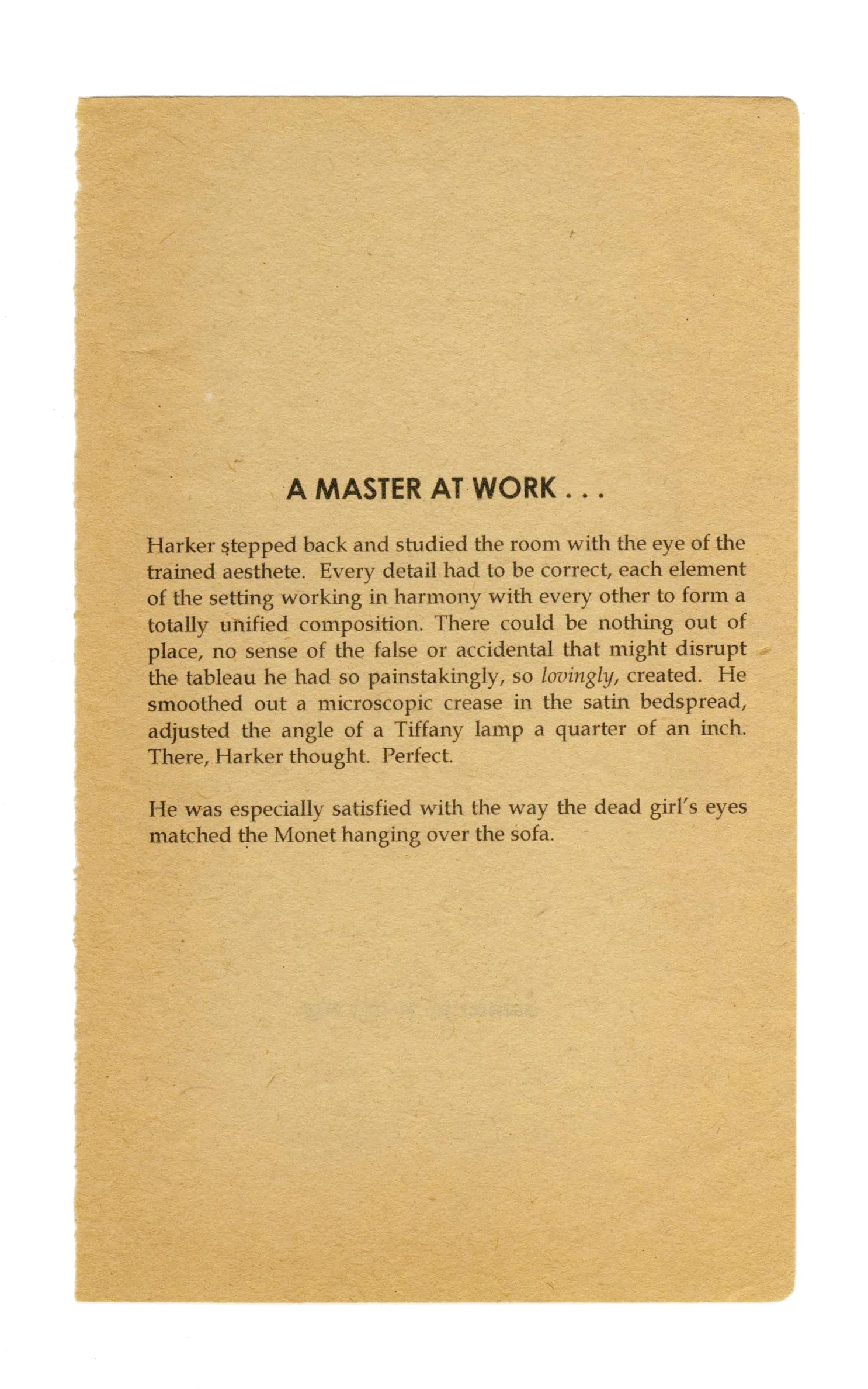 A Master at Work , 2012. Inkjet on found paper
