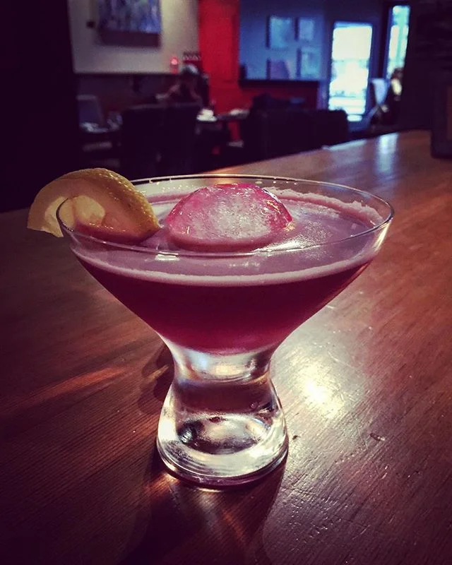 Bittersweet Symphony - @stillheaddistillery BlackBerry Vodka, @oddsocietyspirits Bittersweet Vermouth, fresh lemon and housemade tropical fruit syrup. 
#bittersweetsymphony #bittersweet #blackberryvodka #stillheaddistillery #cowichanvalley #cowichans