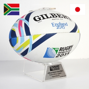 The Signed Official Rugby World Cup 2015 Match Used Ball #2, South Africa v Japan was the item sold that had the highest price (so far).