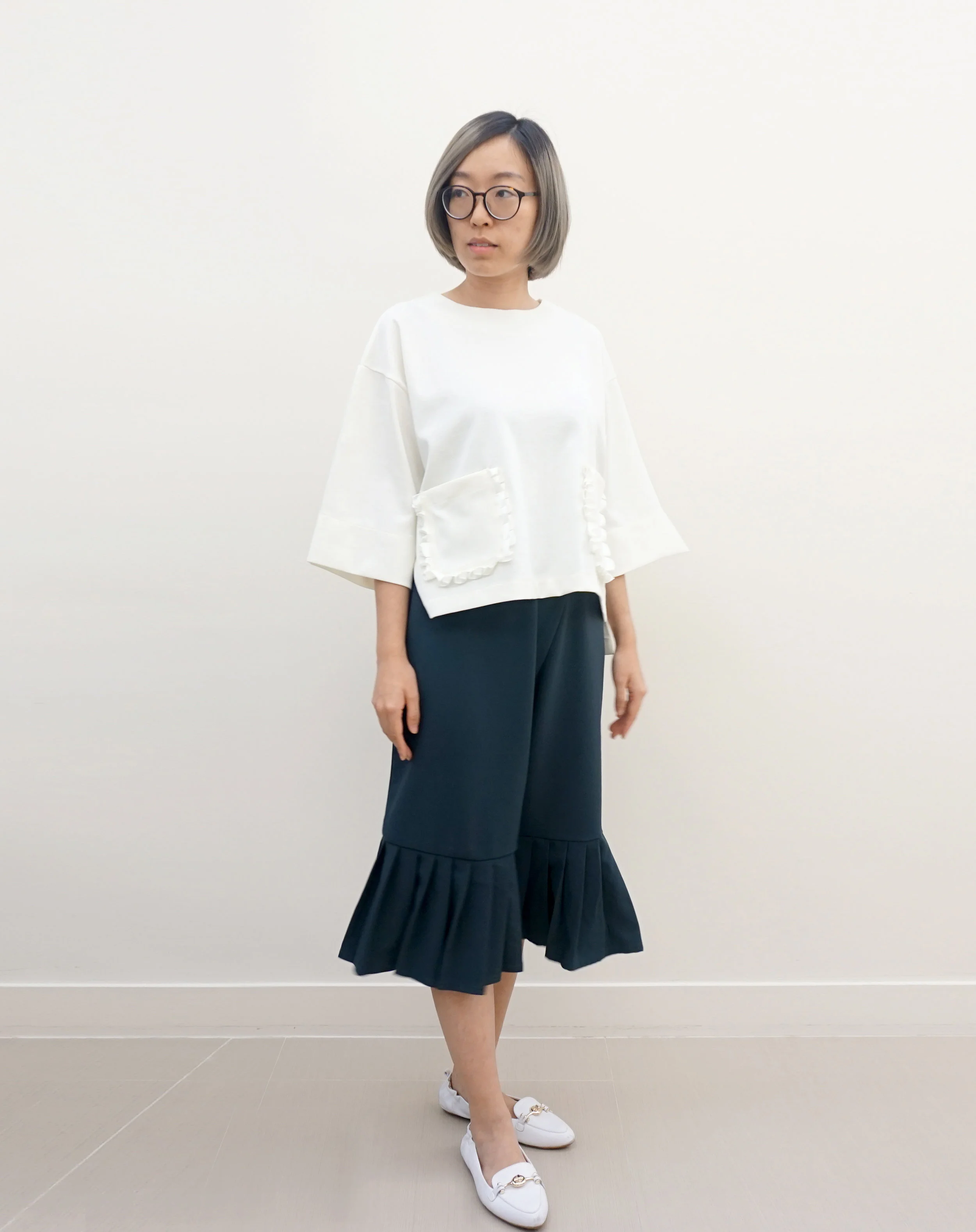 Ruffle Pockets T Shirt