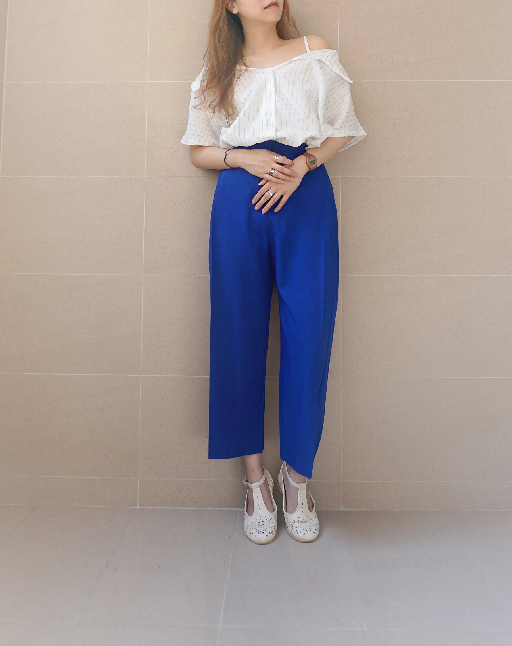 Cold Shoulder Caged Shirt