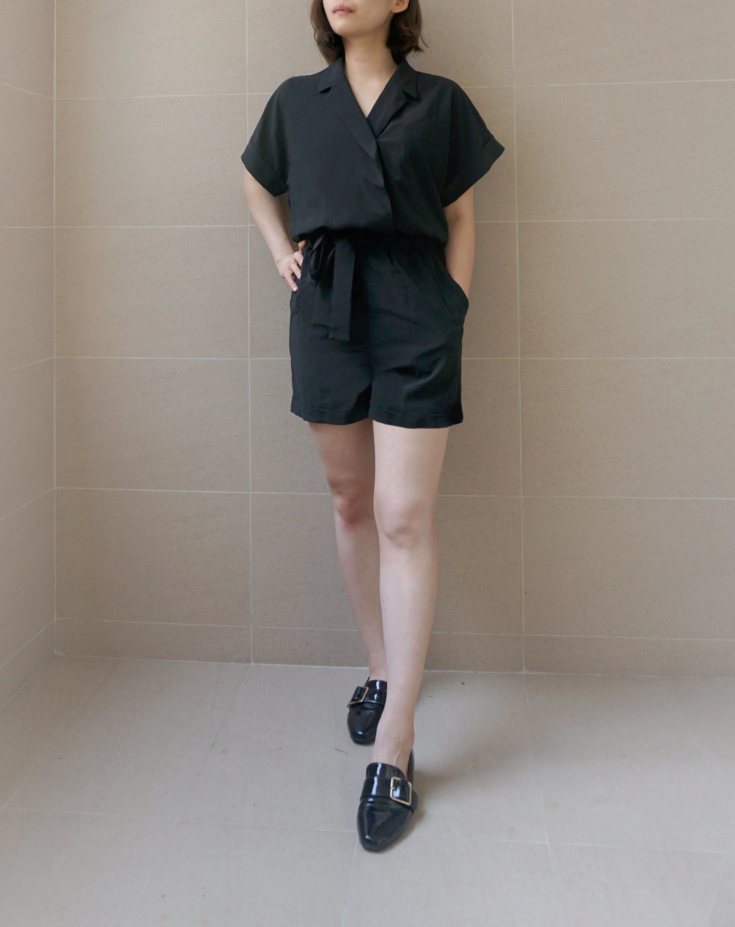 Short V Neck Jumpsuit