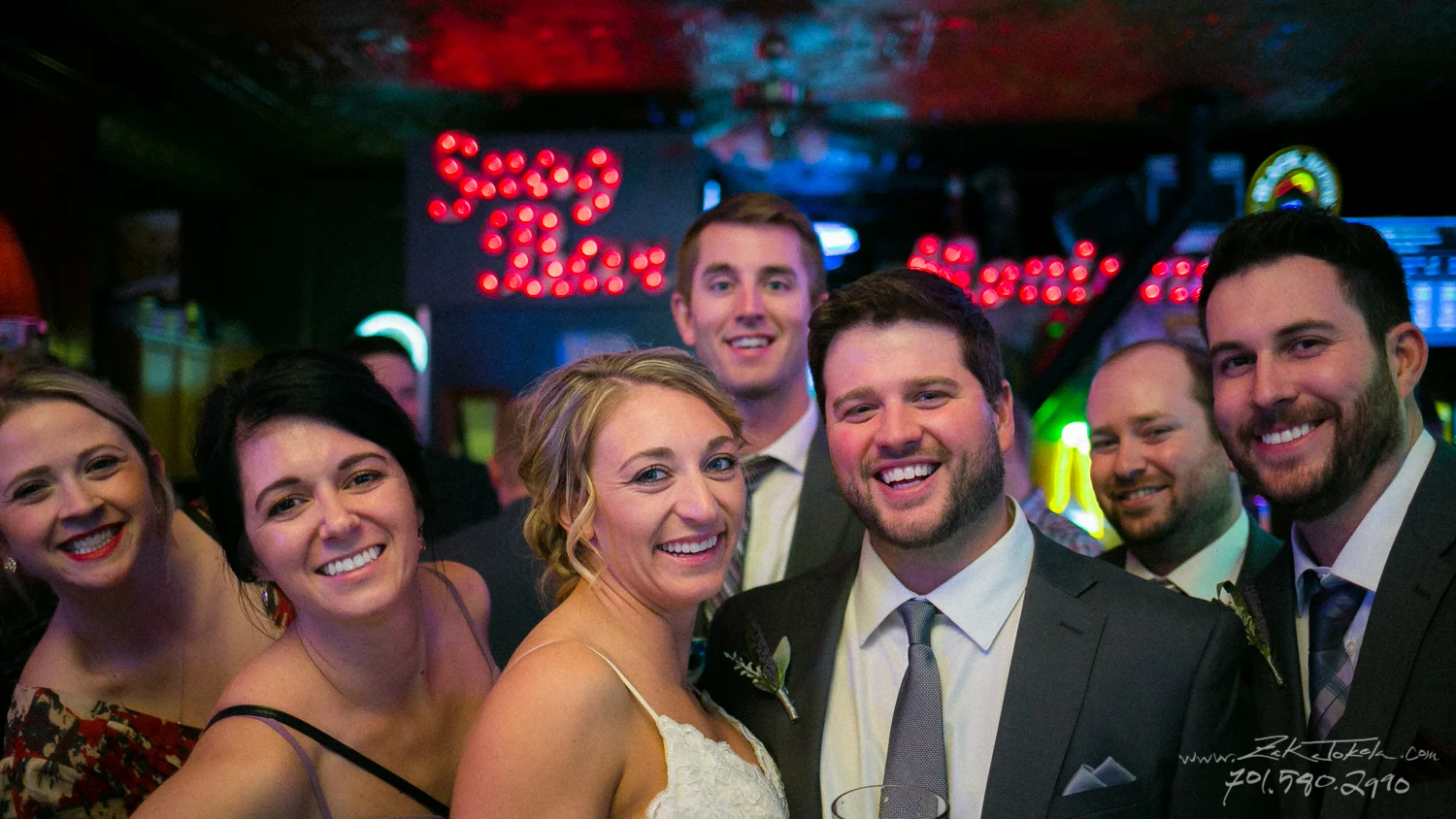 Wedding party at Snag Bar in Red Lodge, MT.