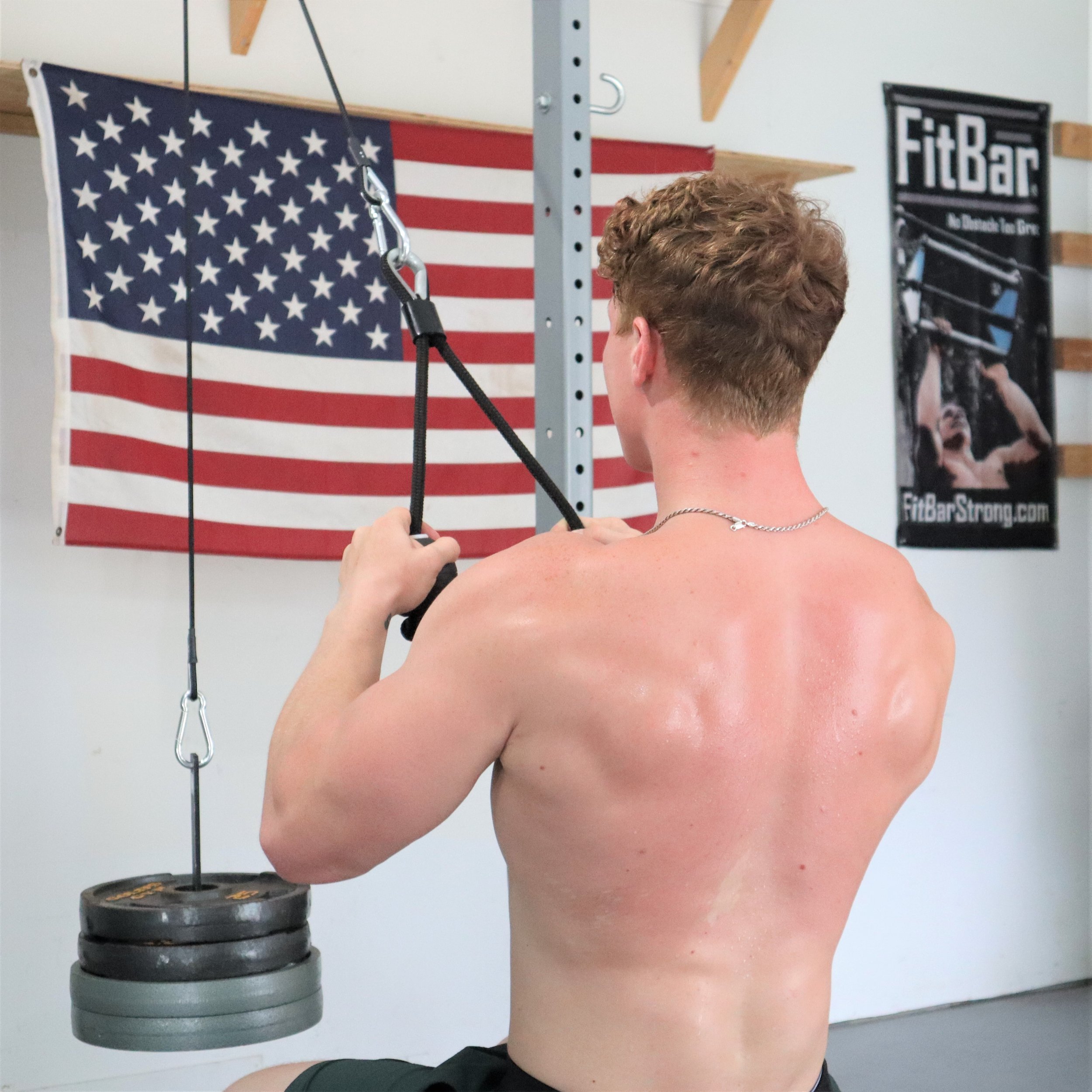 seated triceps pull down