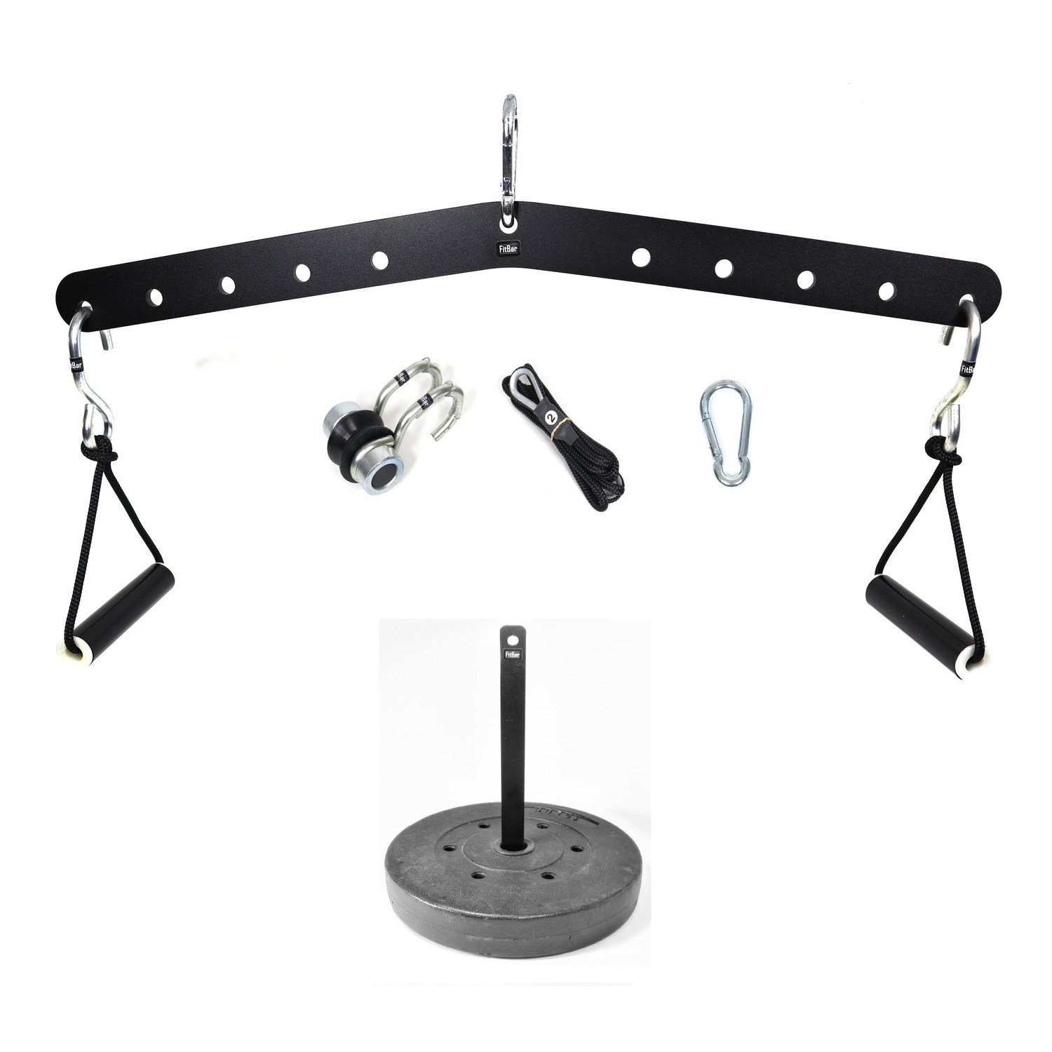 Luxari - Fitness Kabelsysteem Pro – Thuis Sporten Met Diverse Handgrepen Katrol Tricep Touw Pulley Krachttraining