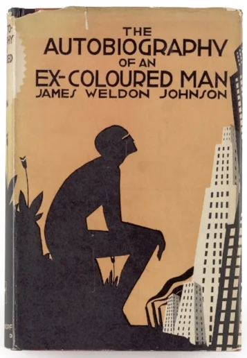 James Weldon Johnson, The Autobiography of an Ex-Coloured Man , jacket illustration by Aaron Douglas (New York, Alfred A. Knopf, 1927) (courtesy James Weldon Johnson Memorial Collection, Beinecke Rare Book and Manuscript Library, Yale University)