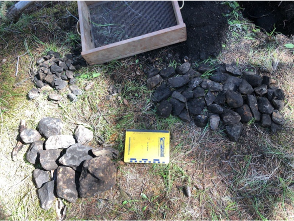 Fire altered rock and soils excavated from an earth oven. Photo credit Ramsay McKee..png
