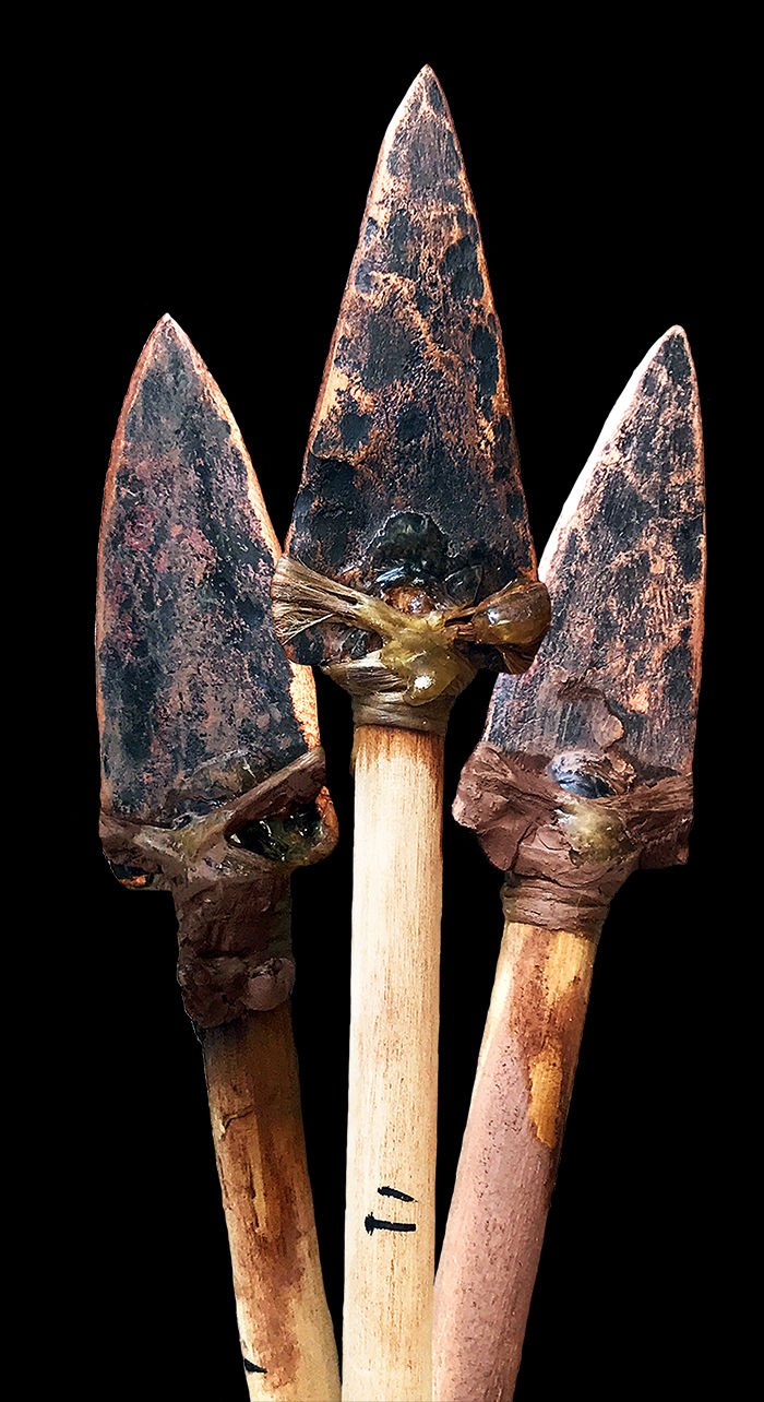 replica copper arrowpoints, photo from Michelle Bebber at Kent State University Experimental Archaeology Lab.jpg