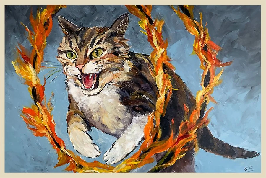 CHALLENGE ACCEPTED ORIGINAL PAINTING AND MATTED PRINTS