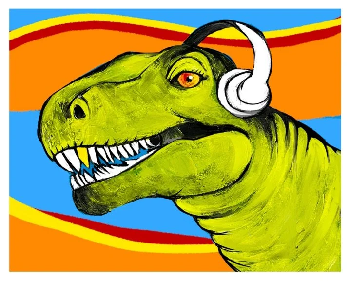 Dino z rex giclee print framed