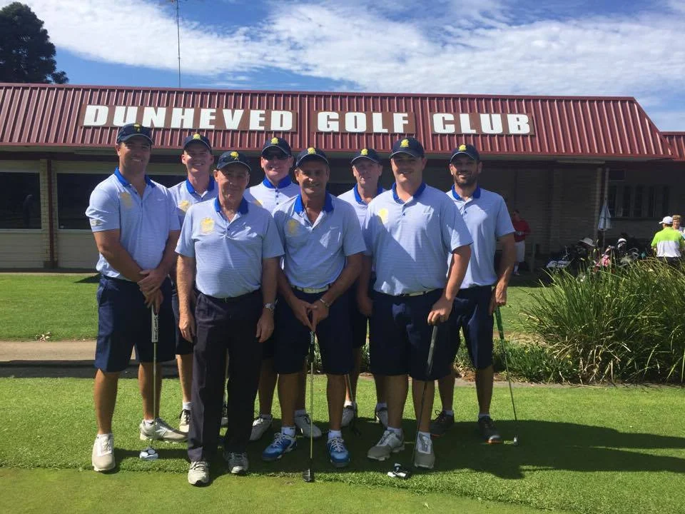 Team photo: (From Left To Right) Dylan Burazyn, Dean Neil, (Manager) Kenneth Mudge, Chris McMillen, Craig Williams, John Fearnley, Justin McMillen, Cain Fitzsimmons.