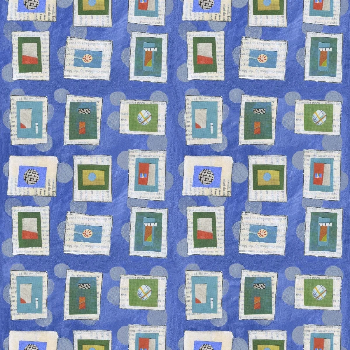 Blue Square Dance Collage Pattern