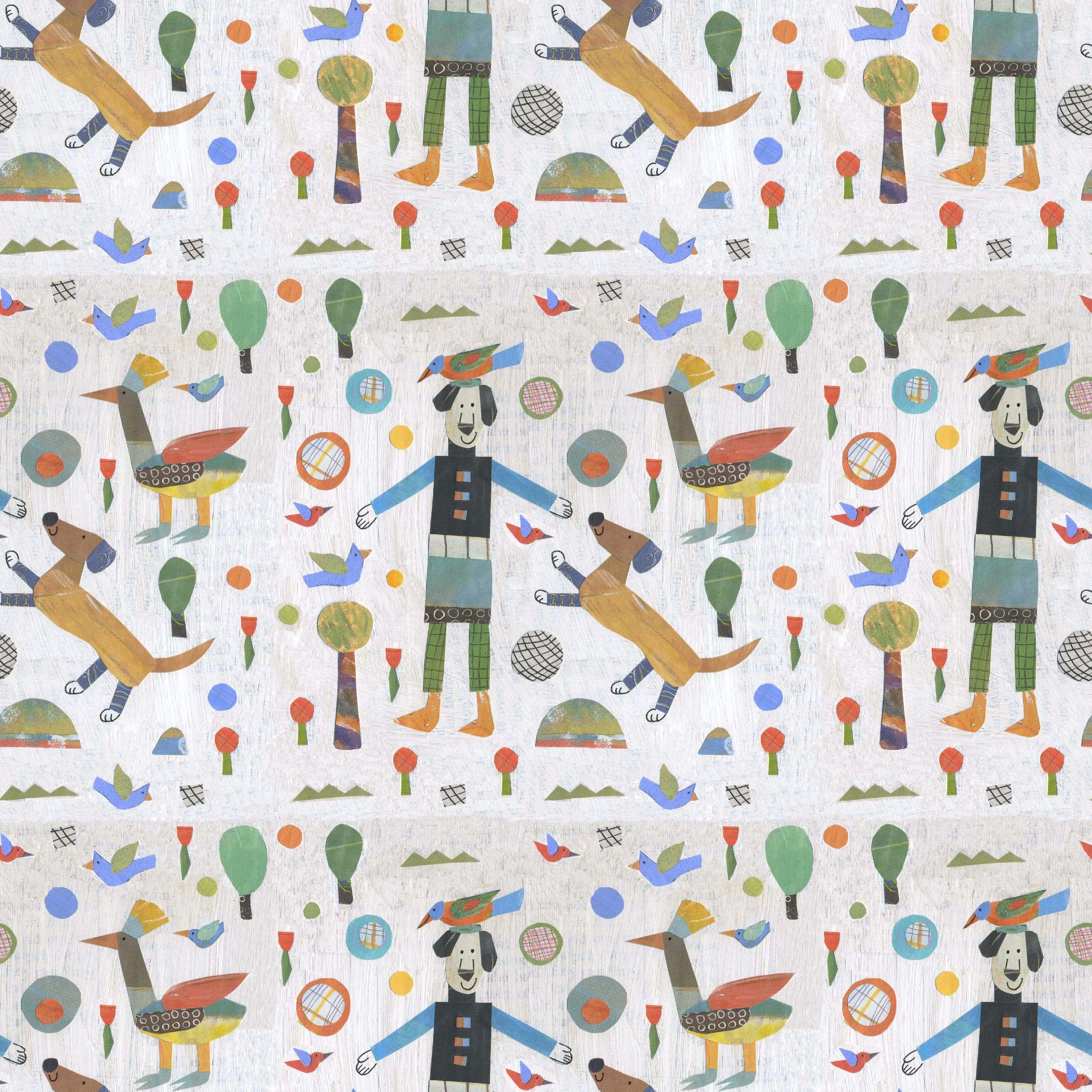 Dog and Horse Friends Collage Pattern