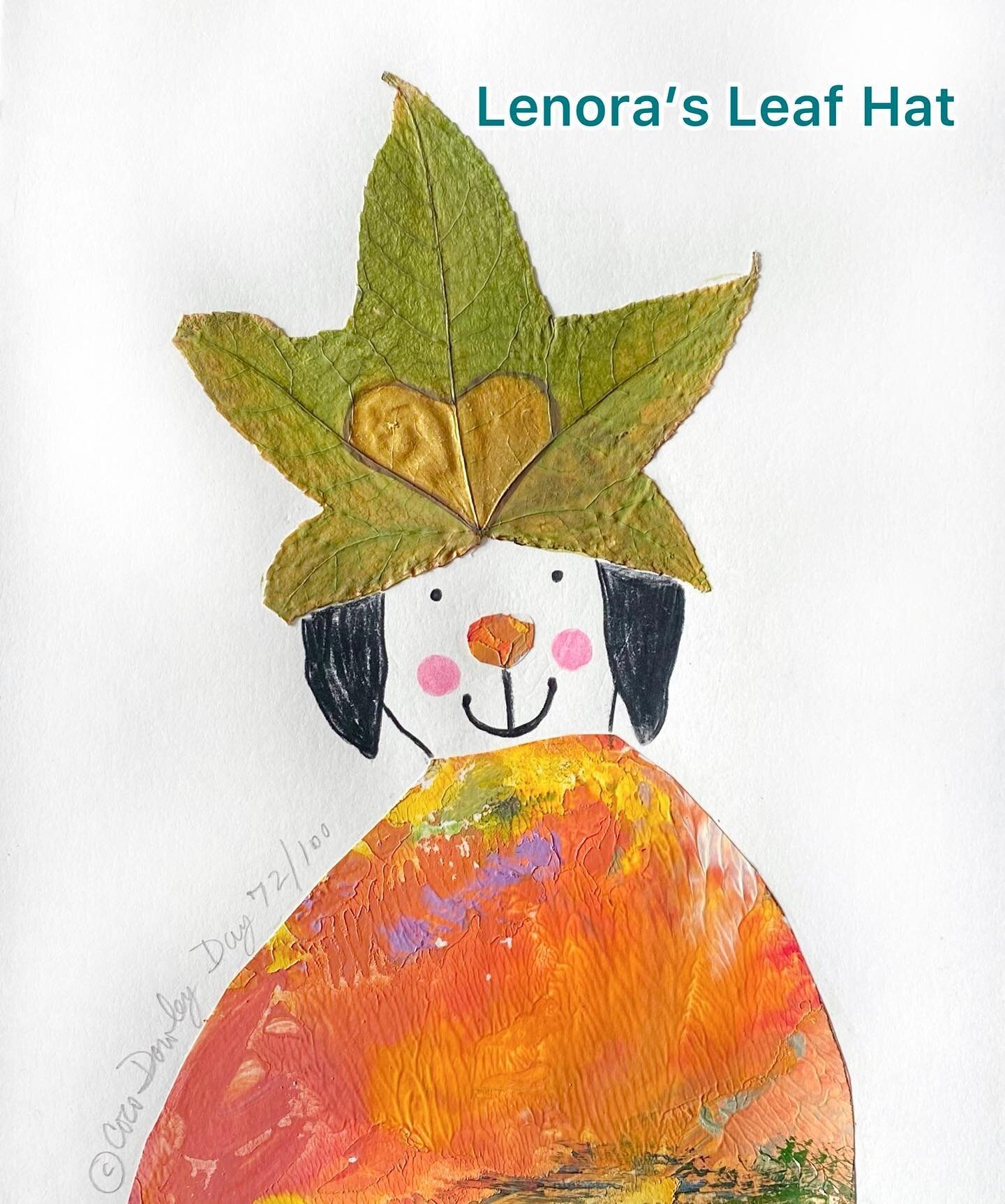 Lenora&rsquo;s Leaf Hat. 
My 100 Project Continues. Day 72/100.
I was walking the other day and an early fall leaf with this distinctive heart shape sparkled at me! I swooped it up into my hand and carefully brought this treasure home. I glued the le