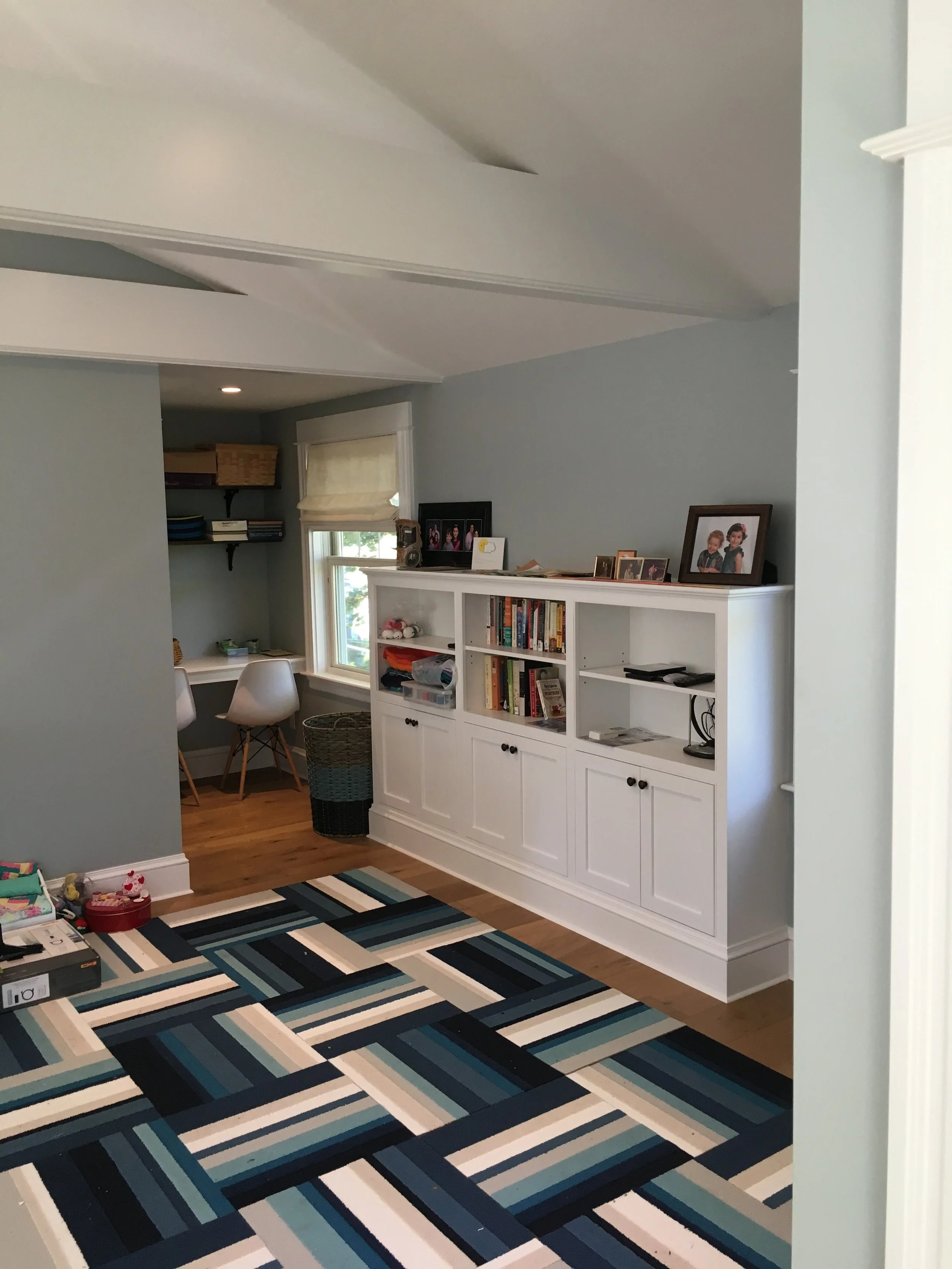  'clean beam' look and custom built-ins 