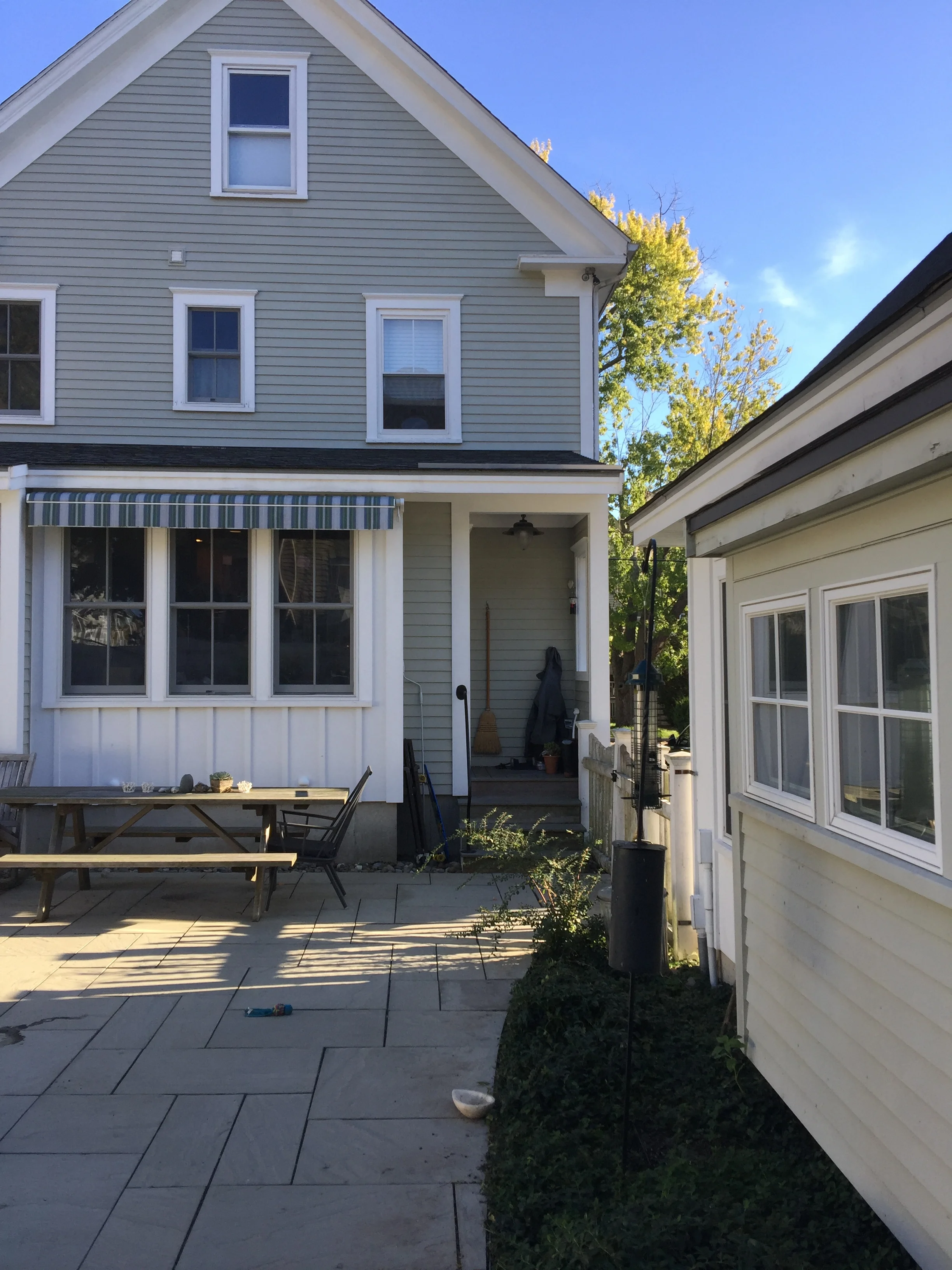 Rear façade with studio on right