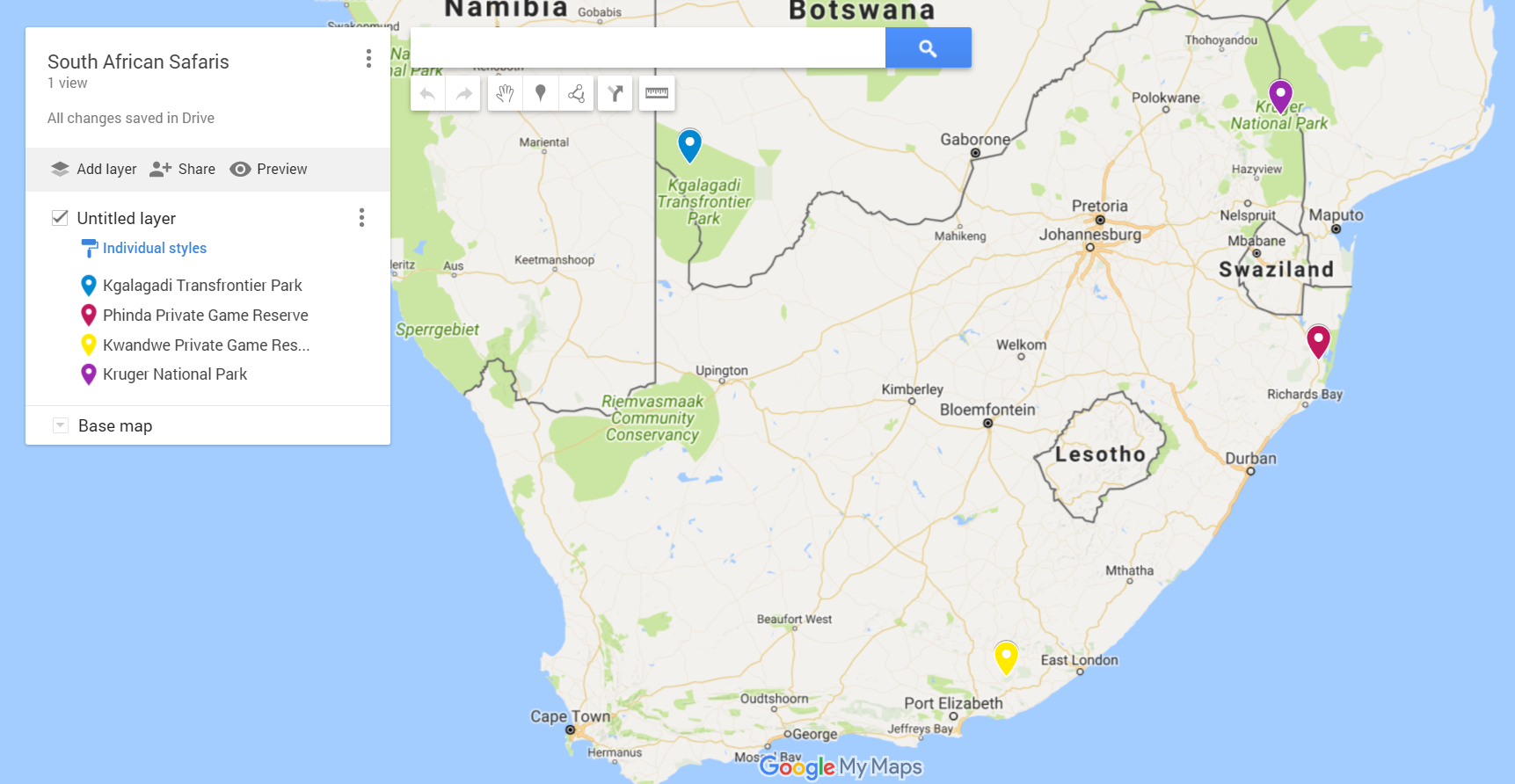 Safari Locations