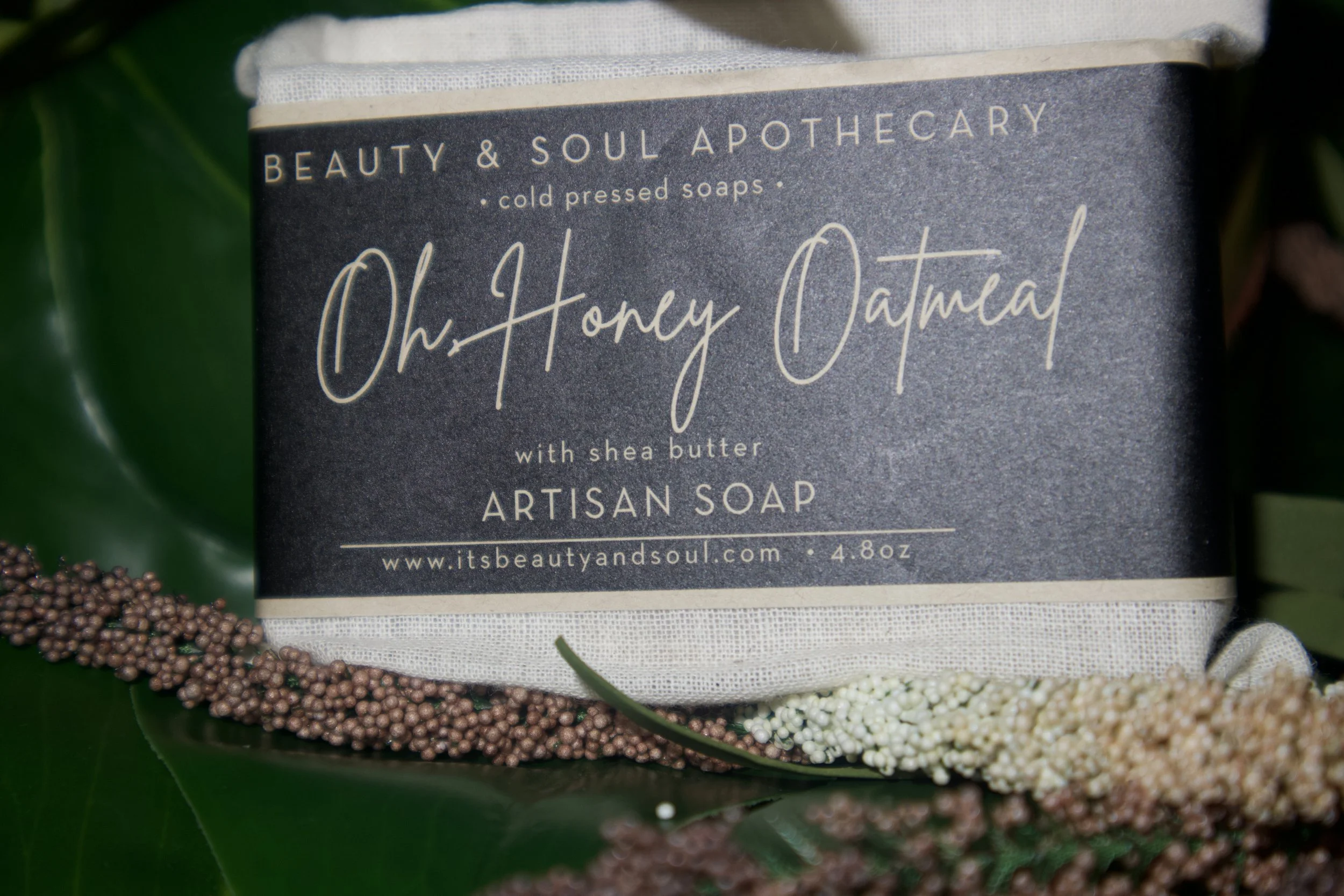 cold press honey, oatmeal, milk, shea butter soap