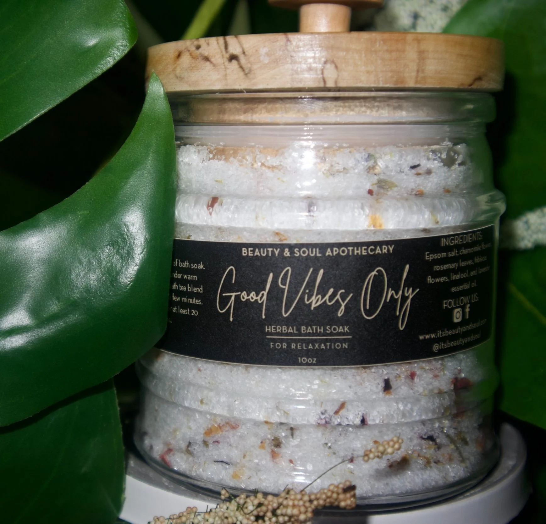 Lavender, chamomile, rosemary herbal bath soak