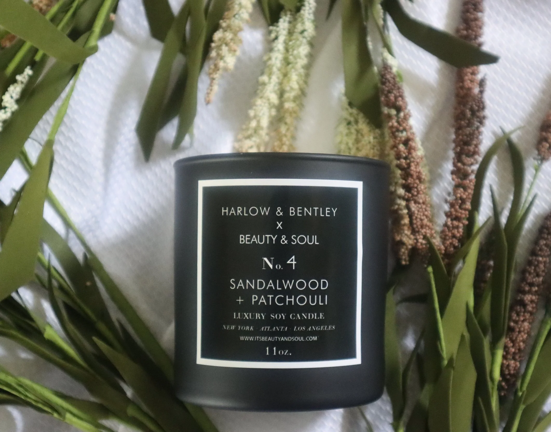 Beauty & Soul Apothecary Sandalwood + Patchouli Candle 11oz.
