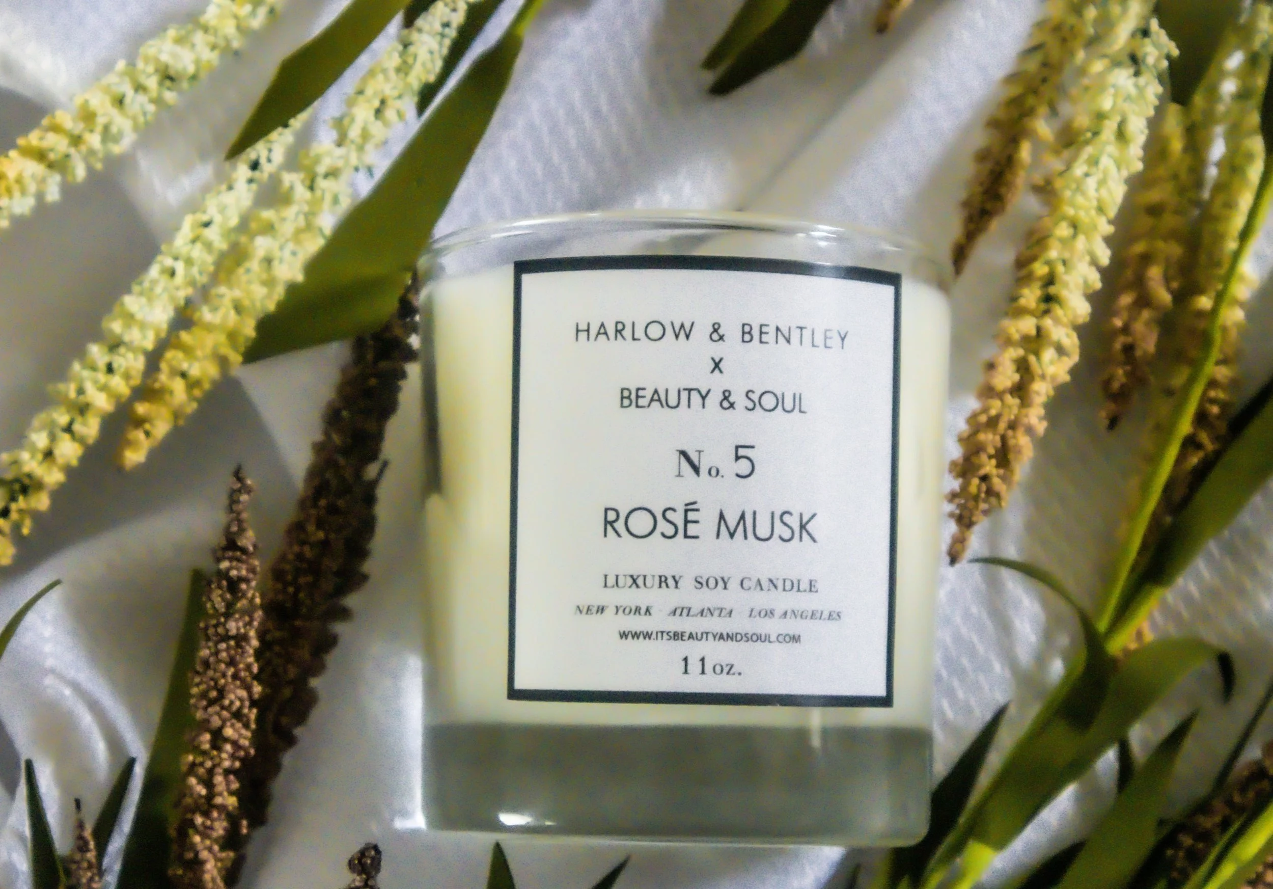 Beauty & Soul Apothecary Rose Musk Candle 11oz.