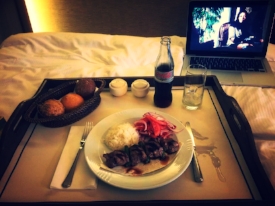 Order a delicious kebab from room service!