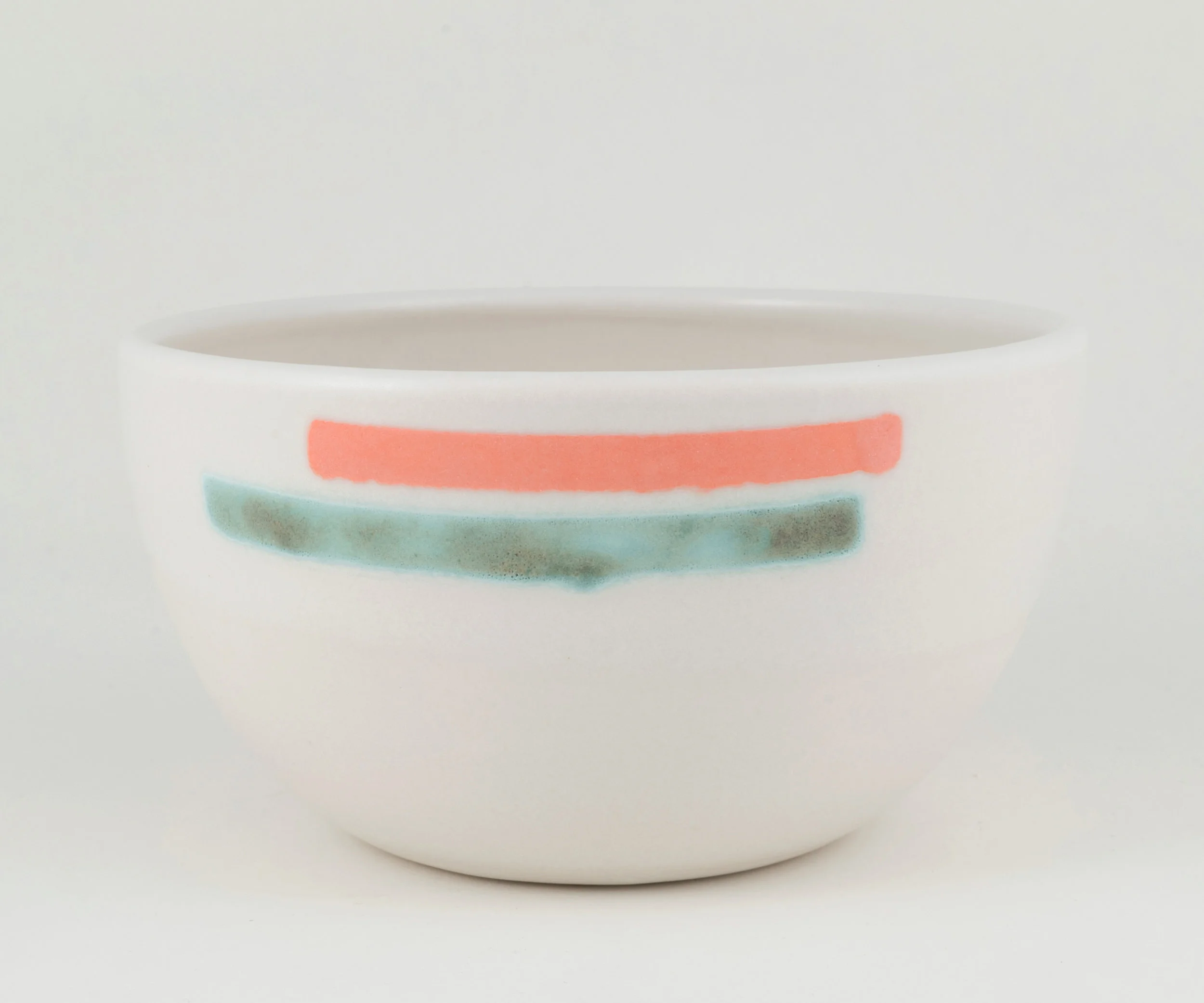 Pink and Aqua Stripe Cereal Bowl