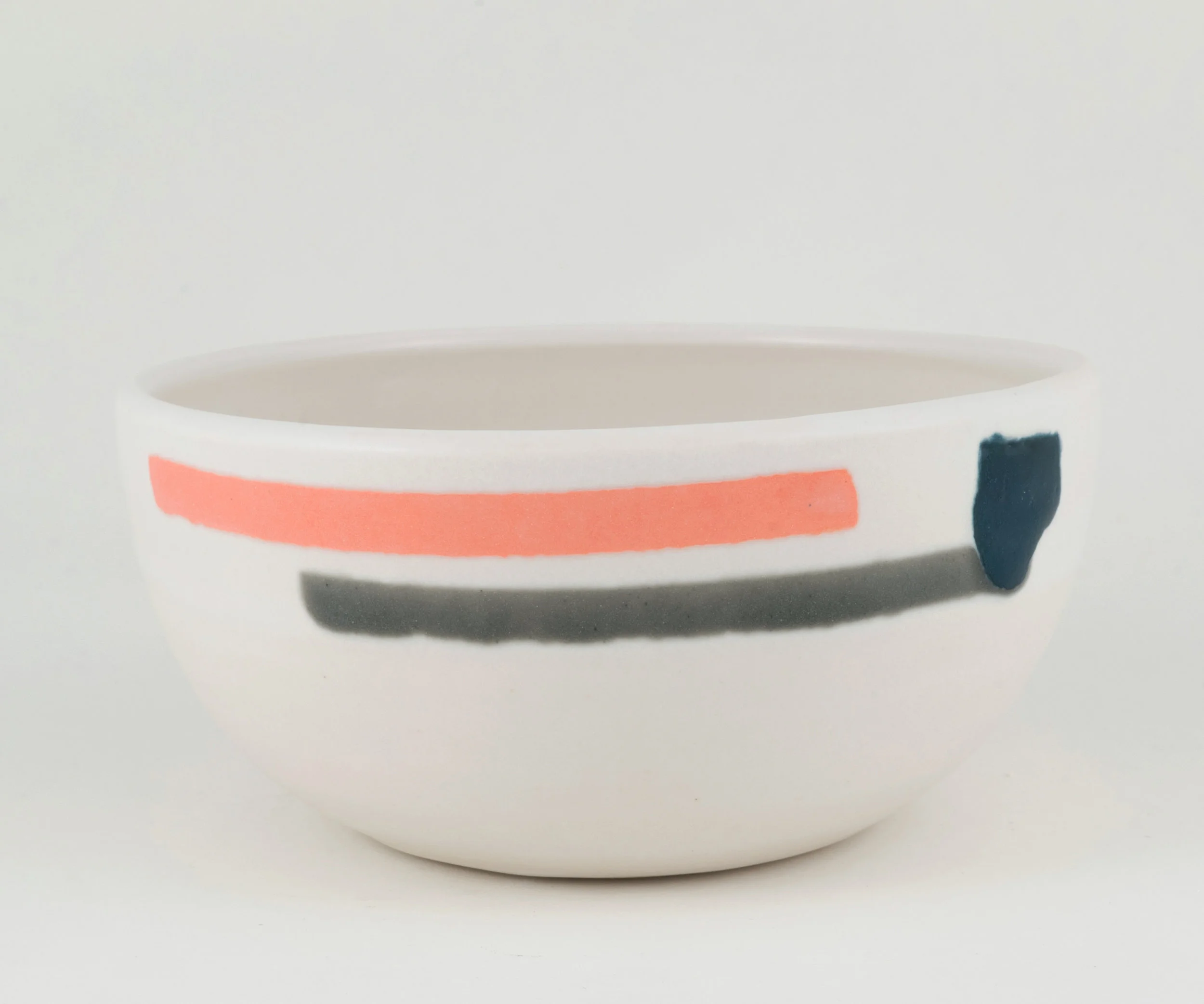 Pink, Grey and Navy Cereal Bowl