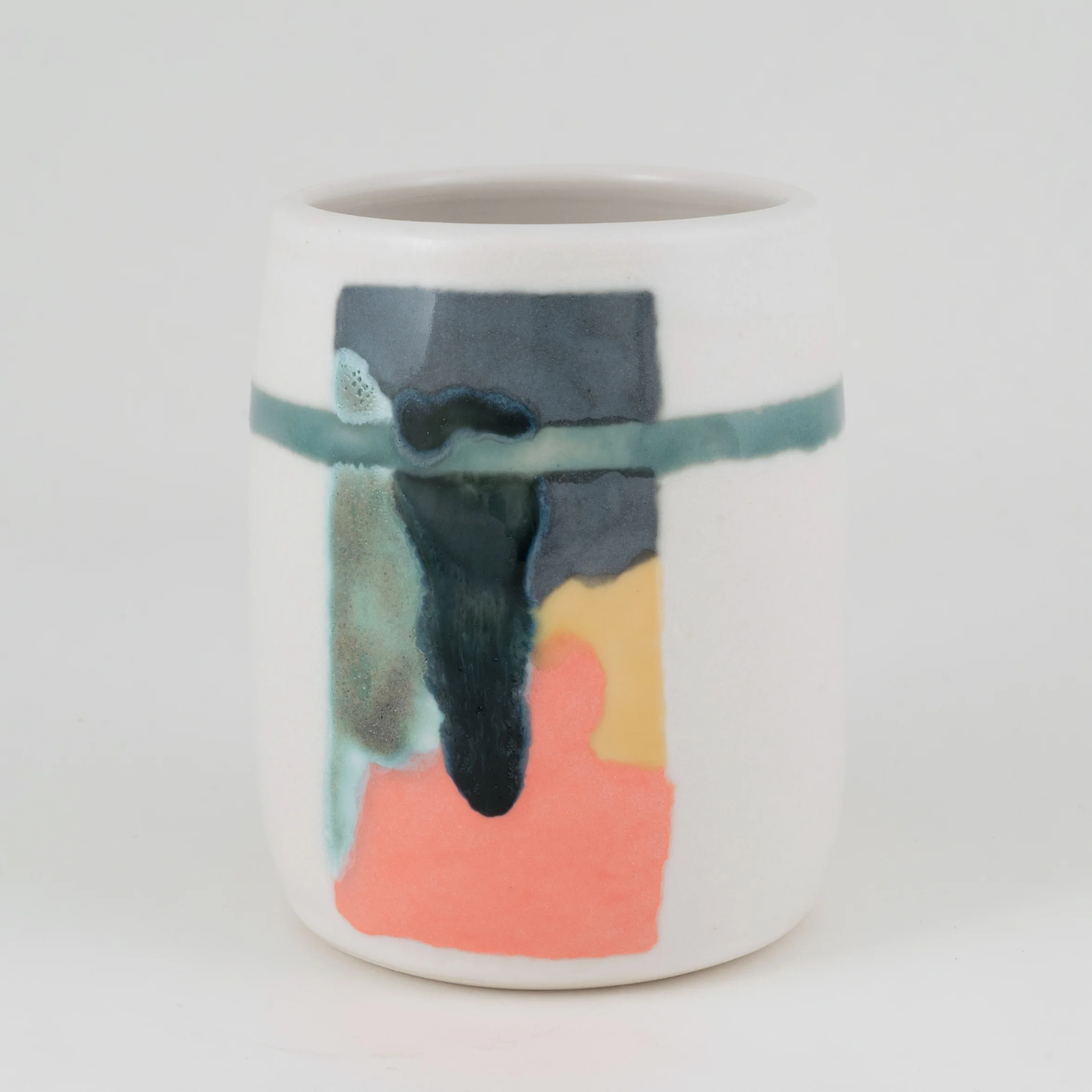 Teal Stripe Black Drip Colorway Cup