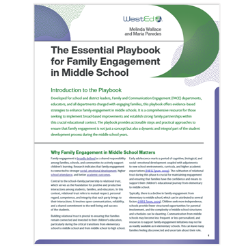 The Essential Playbook for Family Engagement in Middle School