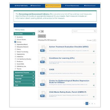 Screenshot of SHAPE library search page