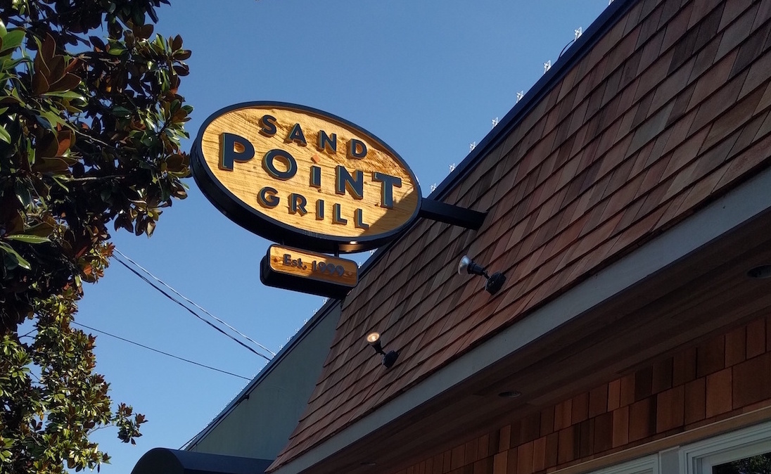 Sand Point Grill: Sandblasted Cedar Sign