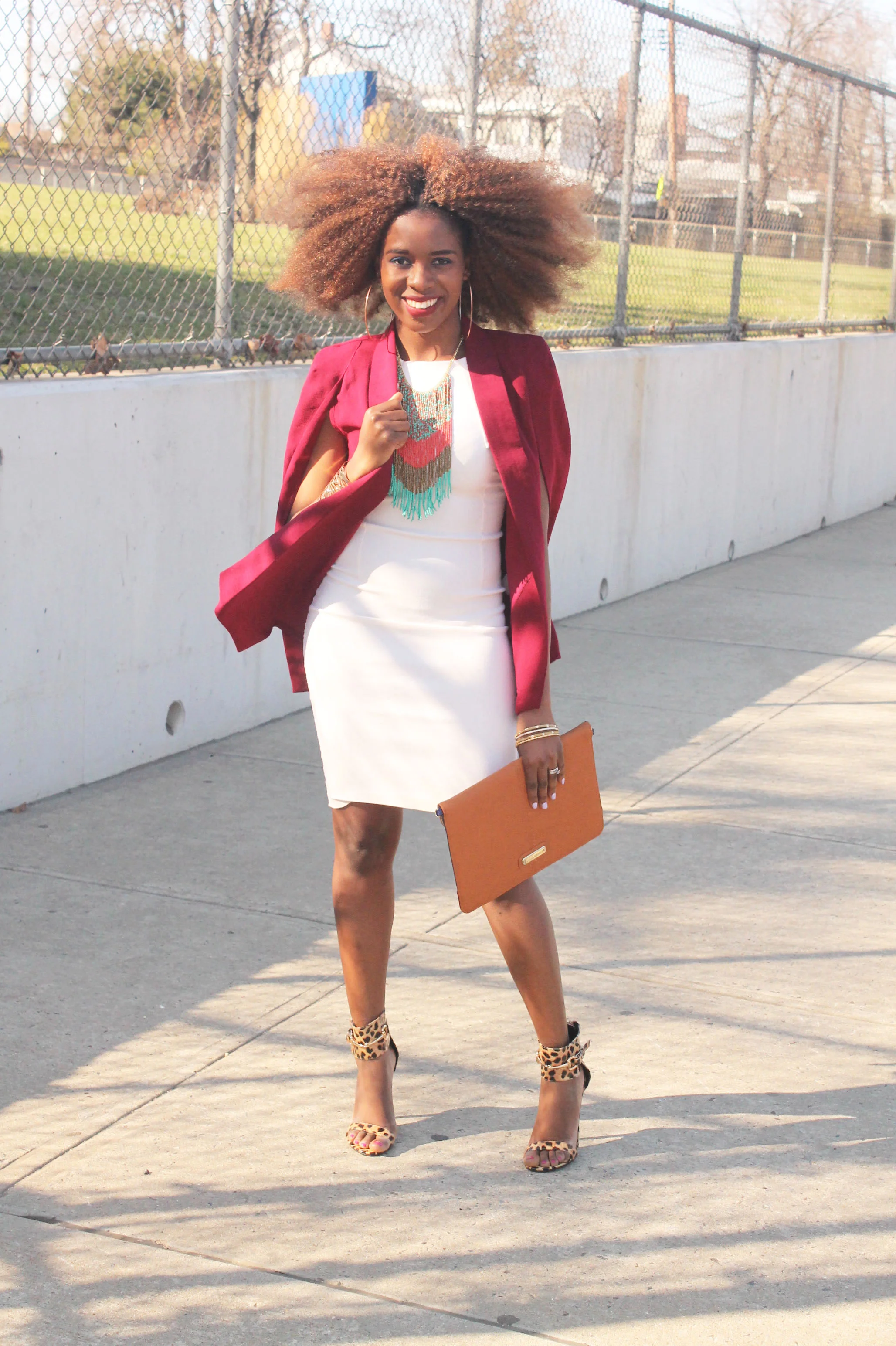 Burgundy Cape Blazer