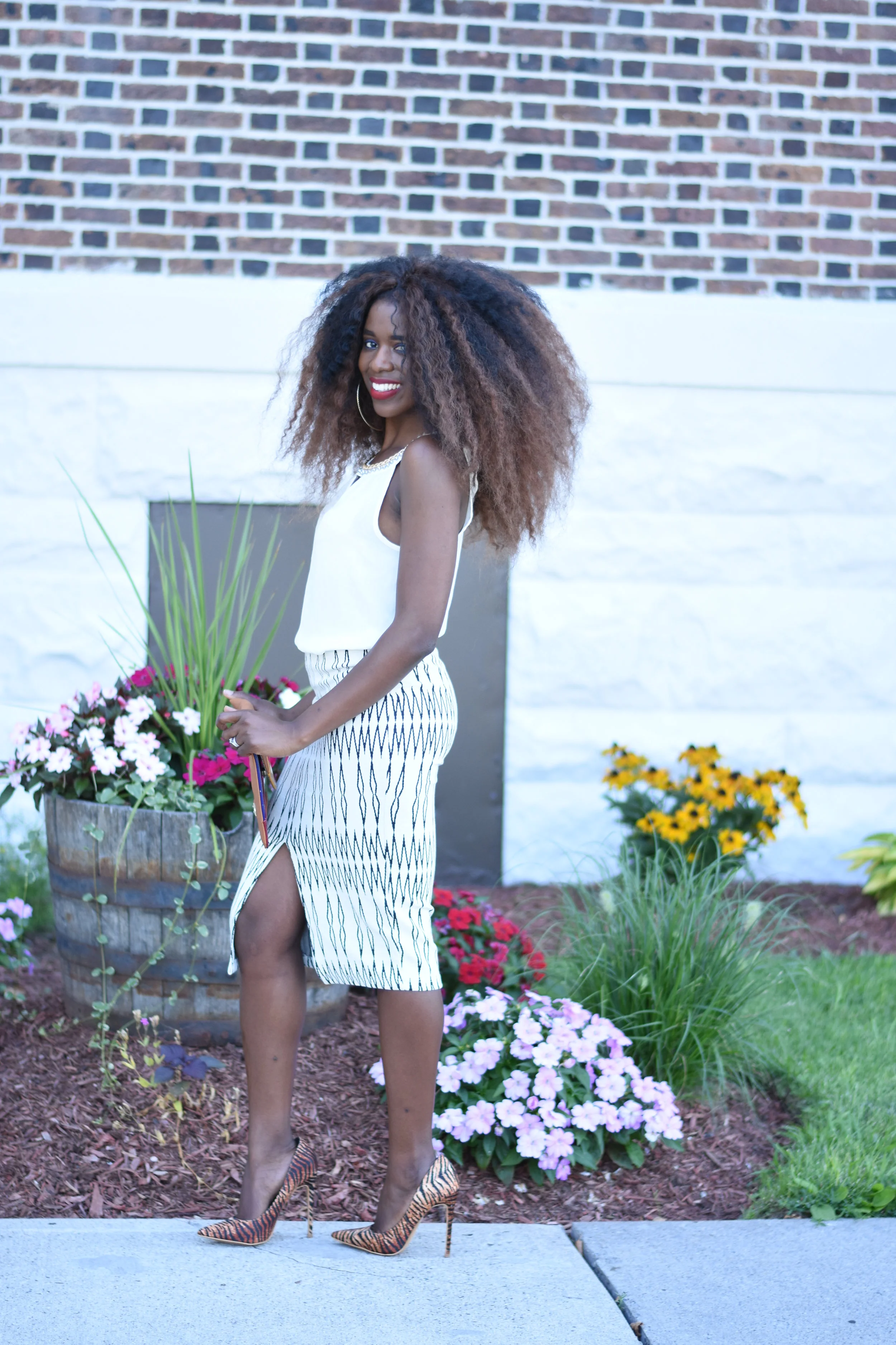 Zara Midi Skirt with Front Slit