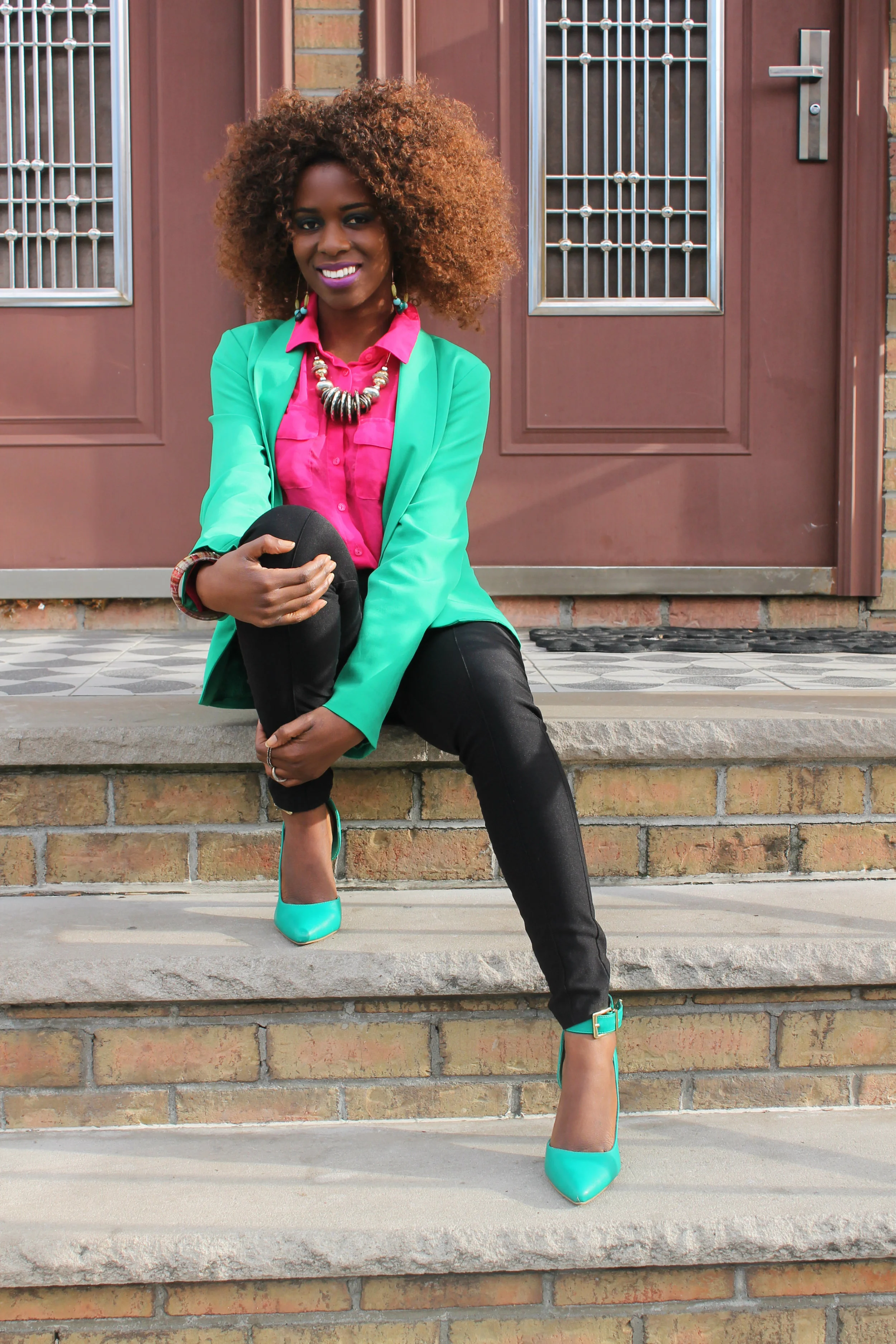 'Pine Green with Hint of Pink'