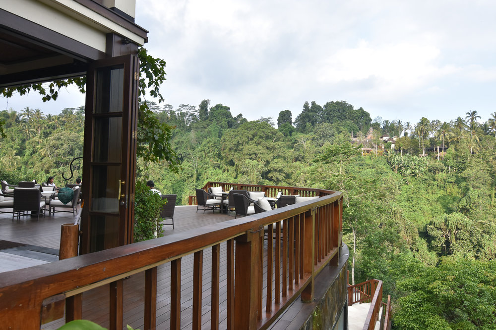  This is the outdoor lounging area overlooking the infinity pool. 