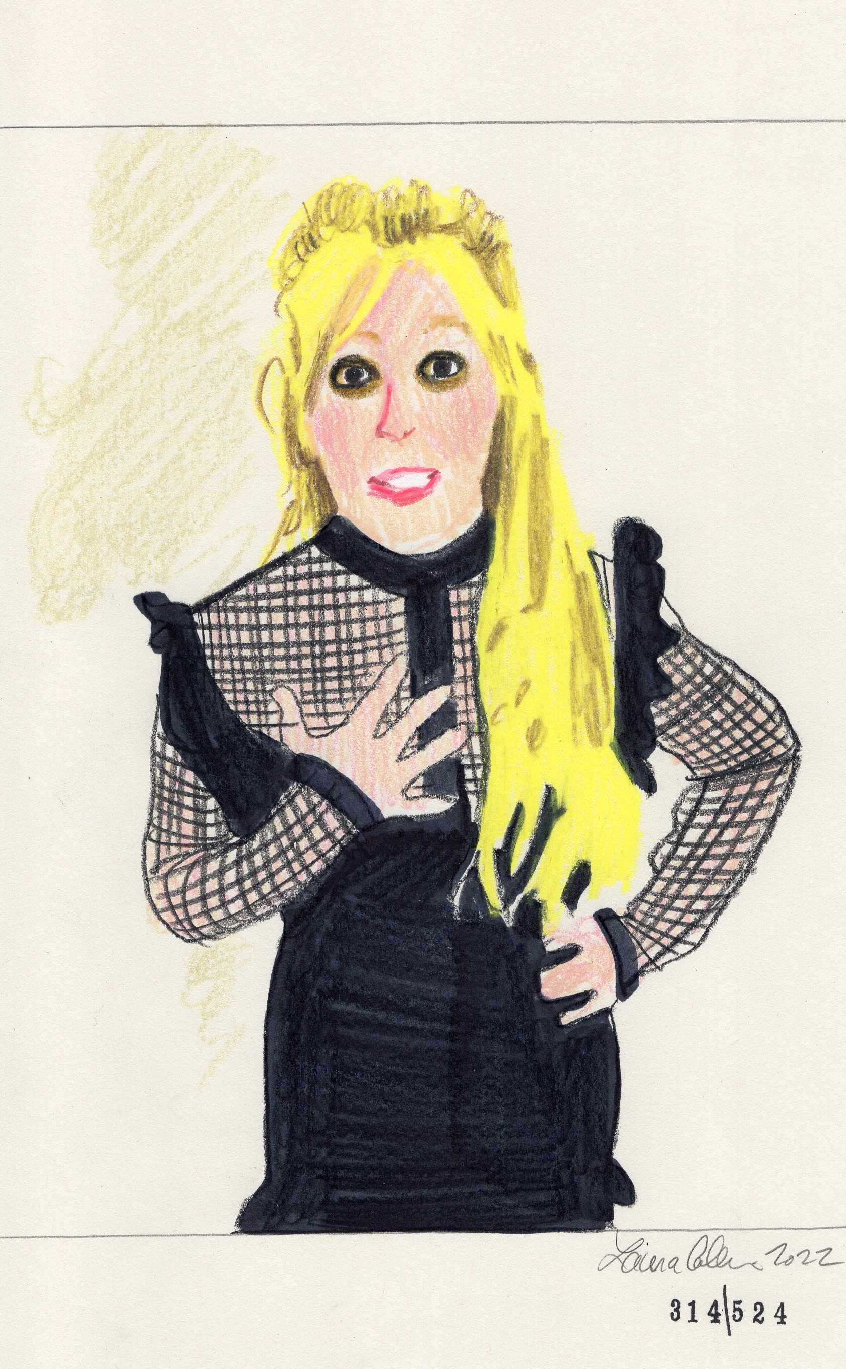 Laura Collins Britney Spears Animation 6x9in mixed media 2022 no314.jpg