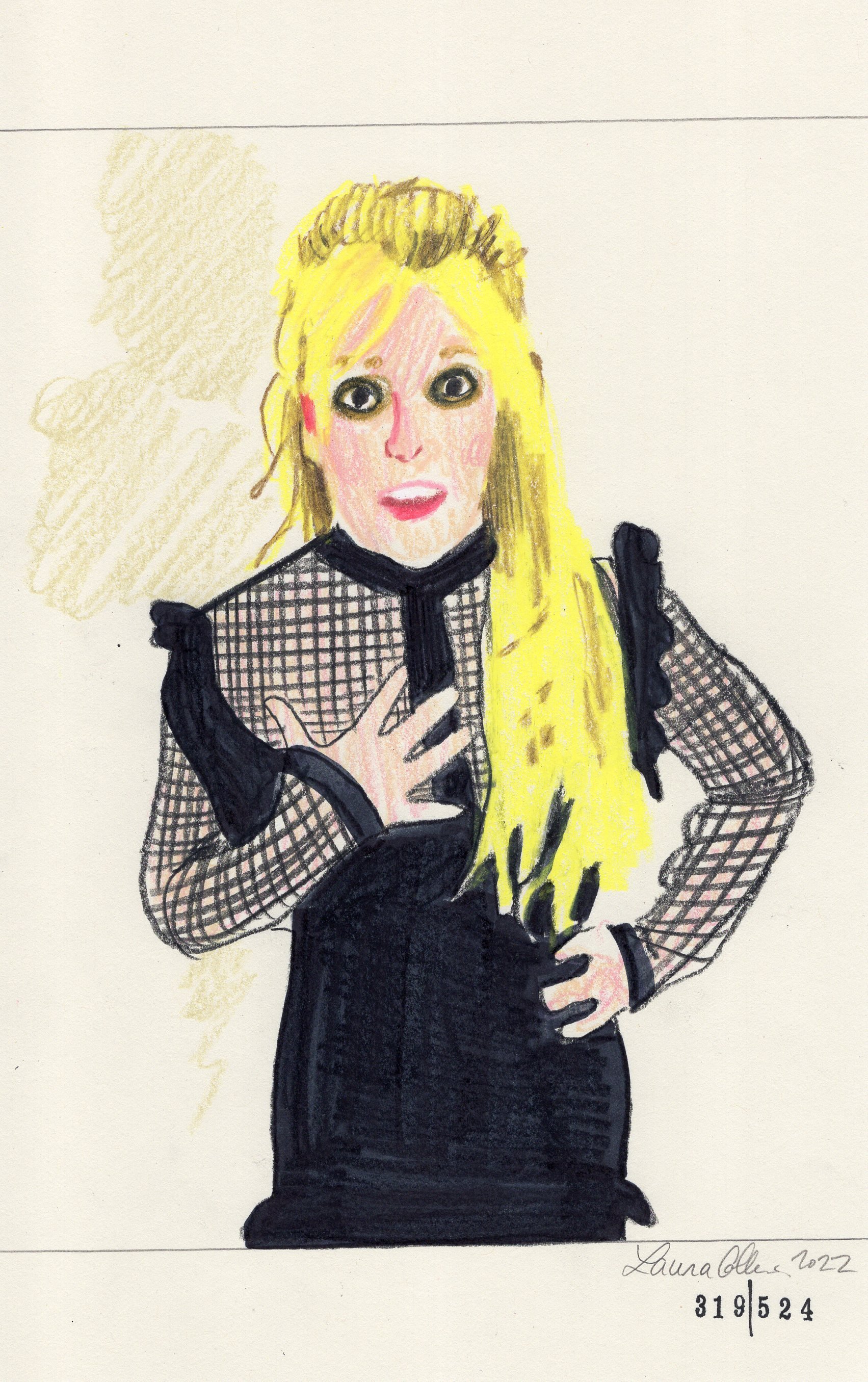 Laura Collins Britney Spears Animation 6x9in mixed media 2022 no319.jpg