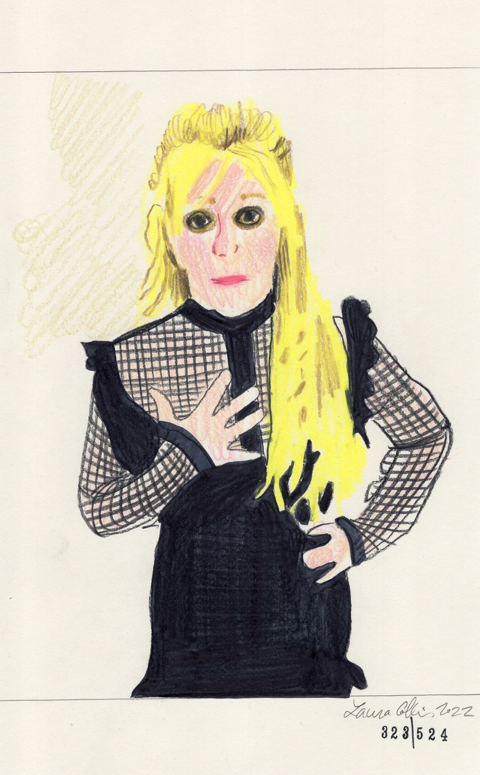 Laura Collins Britney Spears Animation 6x9in mixed media 2022 no323.jpg
